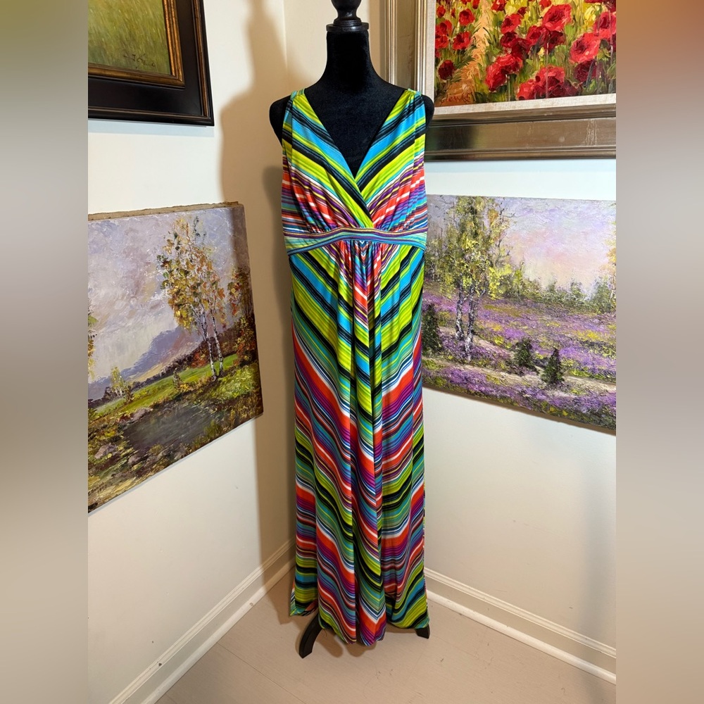 🐠 JohnPaulRichard Multicolor Striped Dress size  XL